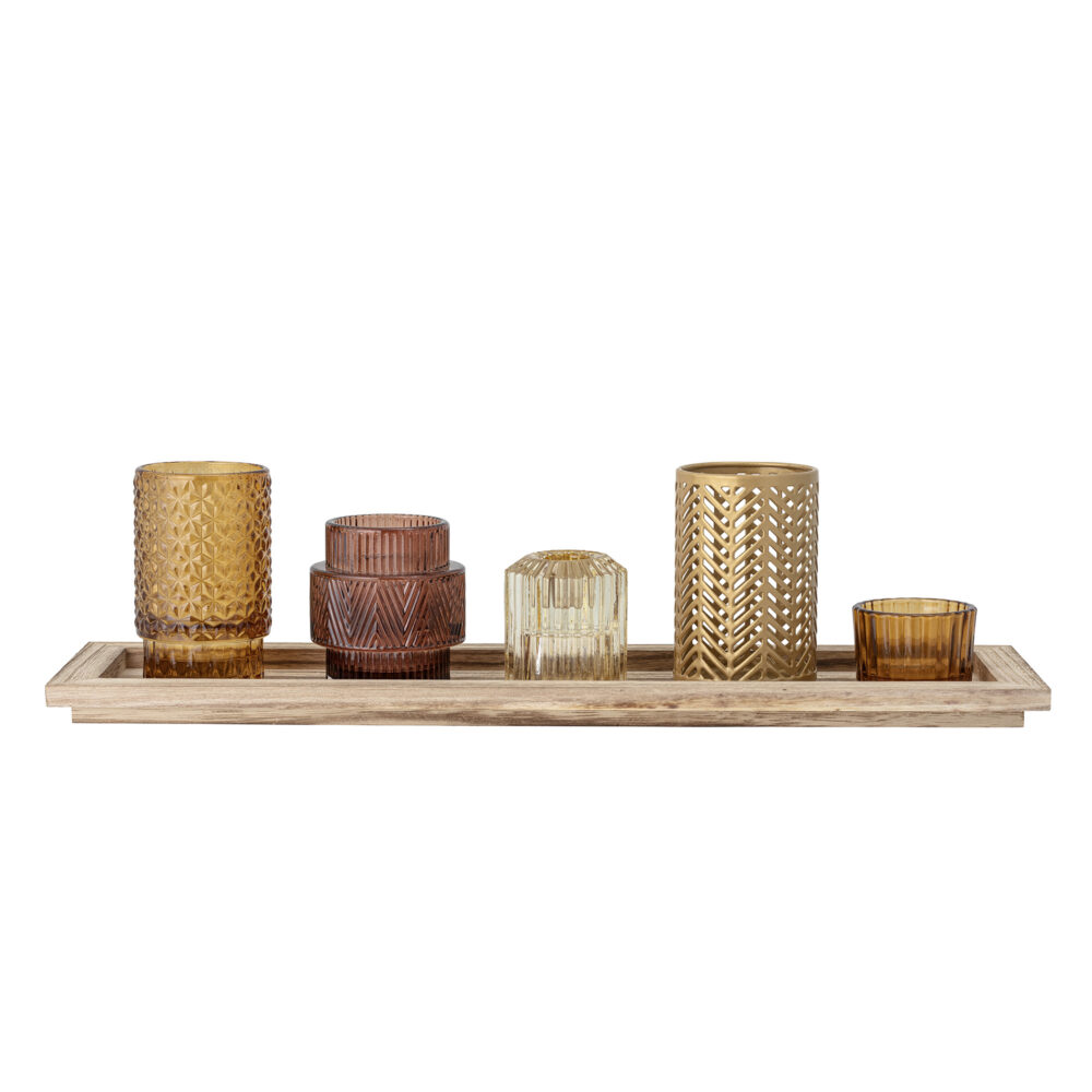 Sanga Tray w/Votive, Brown, Glass - Image 2