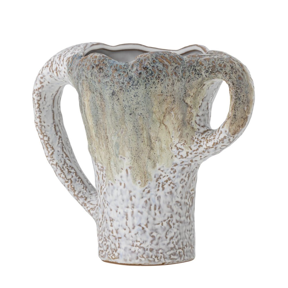 Ledger Vase, Green, Stoneware - Image 3