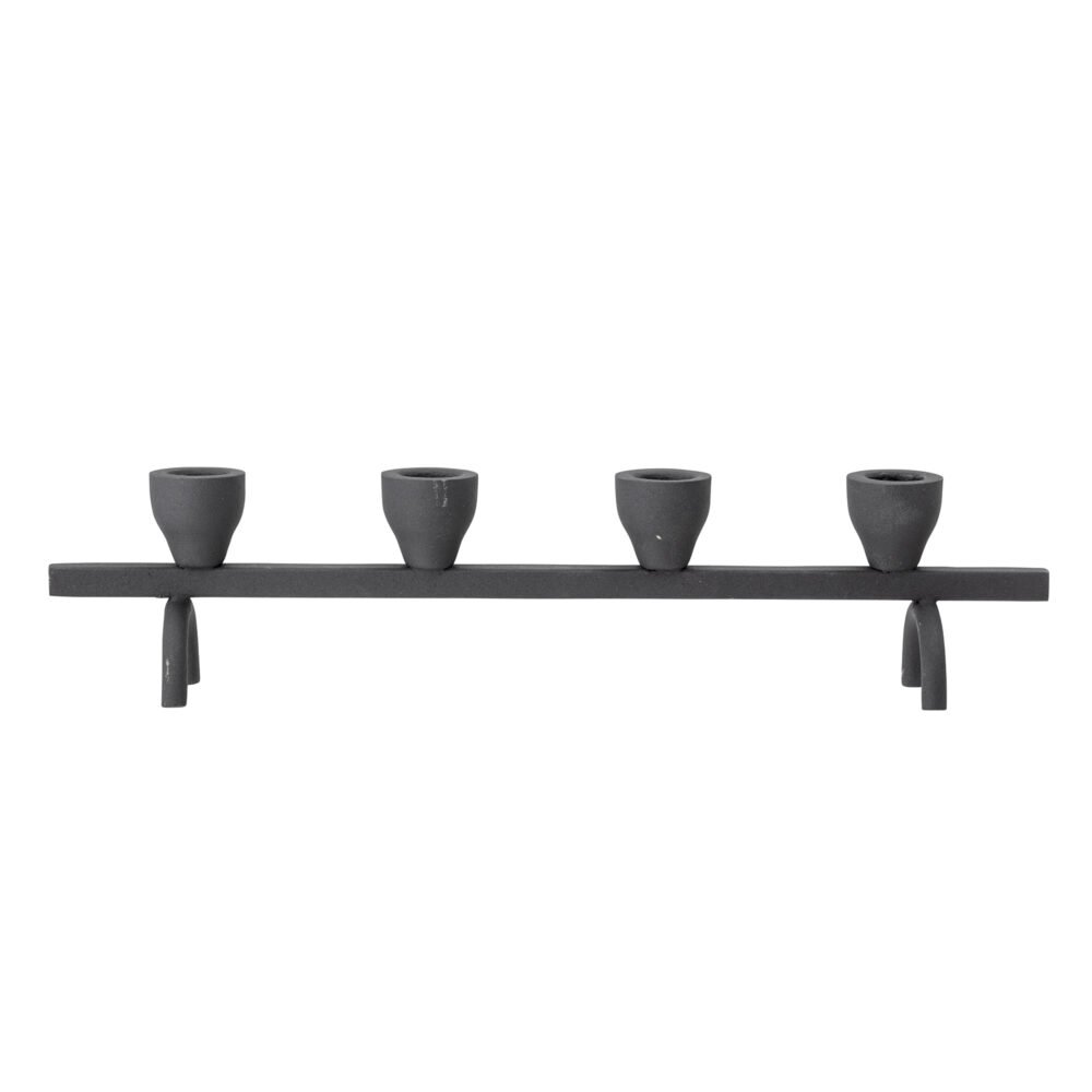 Jerome Candle Holder, Black, Metal