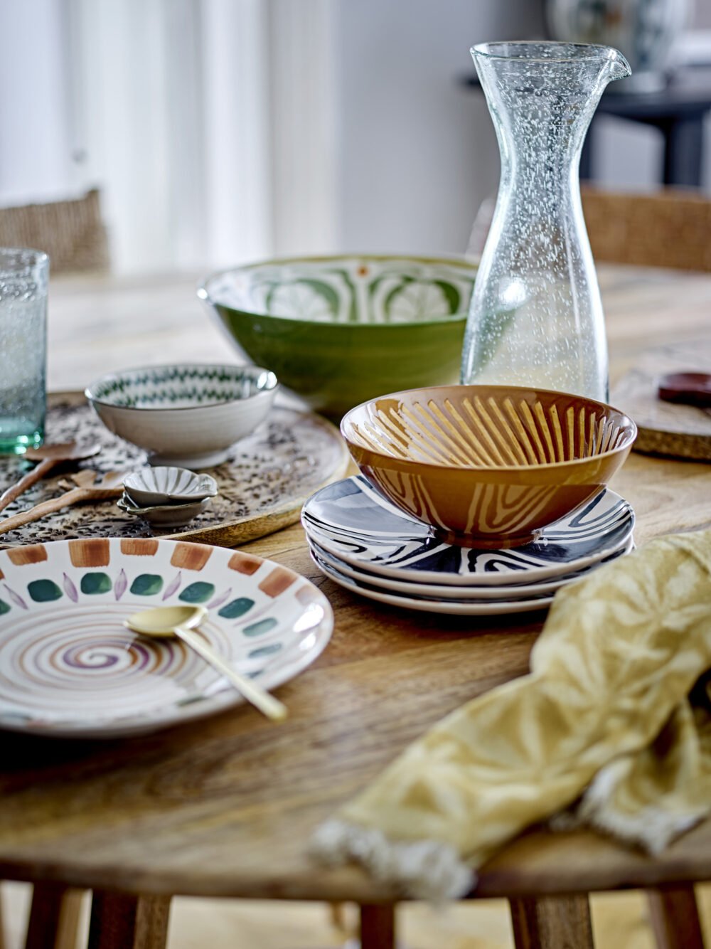 Shama Plate, Green, Stoneware - Image 4