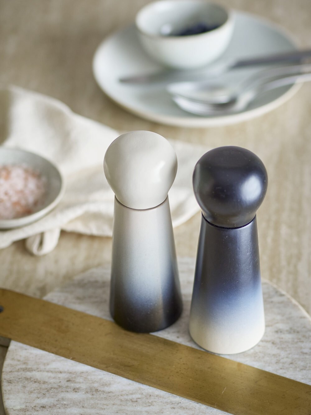 Hyman Salt & Pepper Mill, Blue, Rubberwood - Image 2