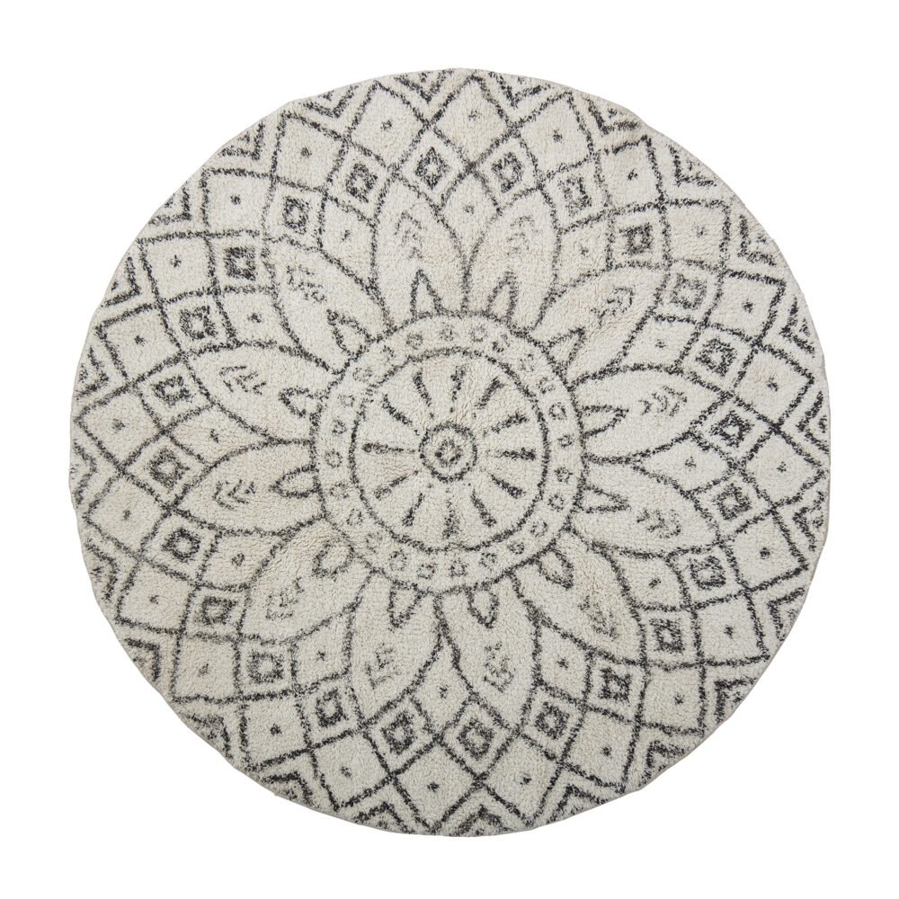 Acton Rug, Black, Cotton
