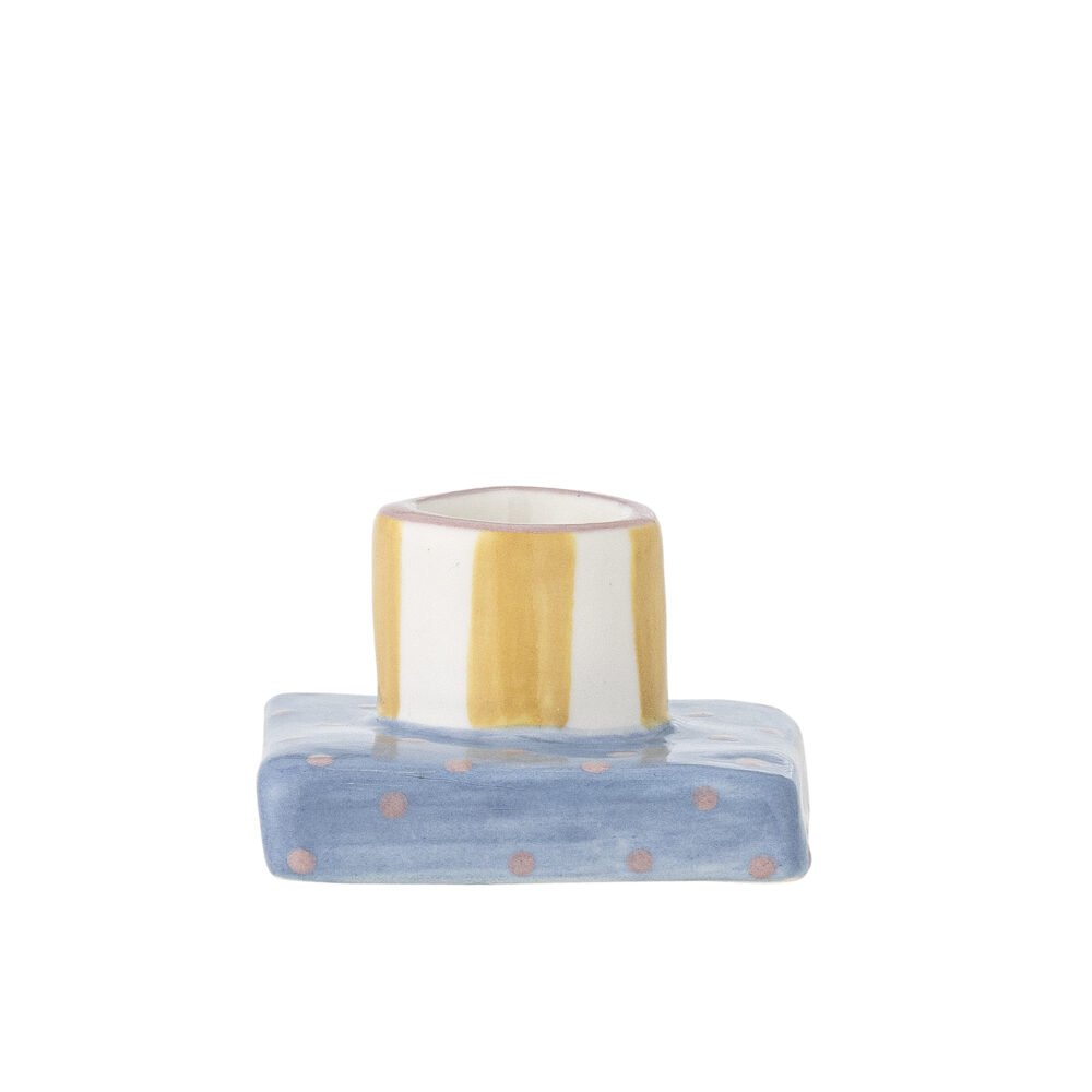 Tacana Candle Holder, Blue, Stoneware