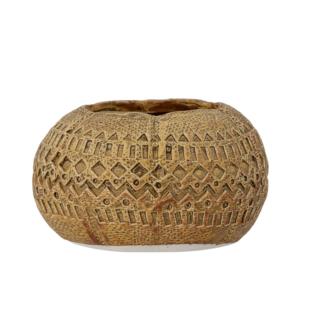 Zally Flowerpot, Brown, Stoneware