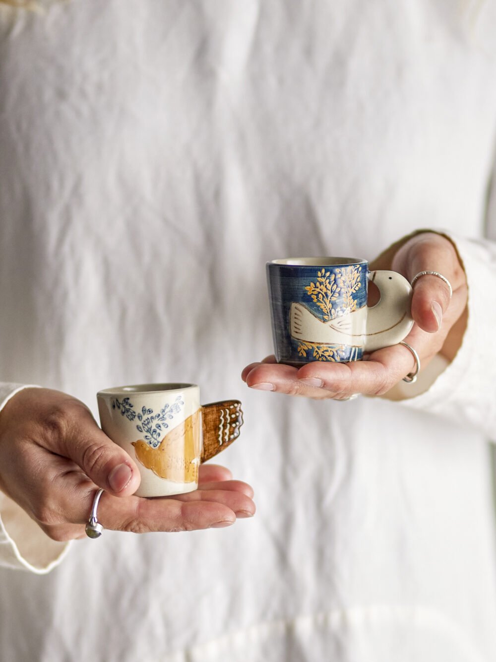Hezha Espresso Cup, Blue, Stoneware - Image 2