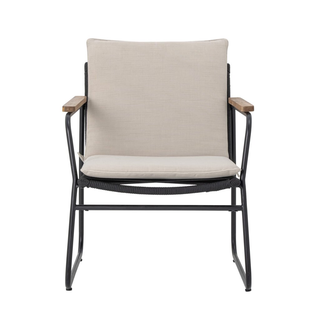 Hampton Lounge Chair, Black, Metal