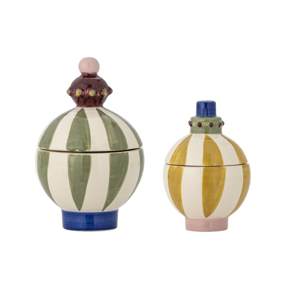 Cavila Jar w/Lid, Green, Stoneware