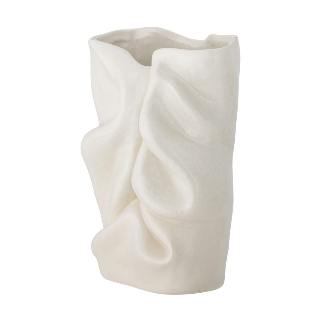Fabrice Vase, White, Stoneware - Image 3