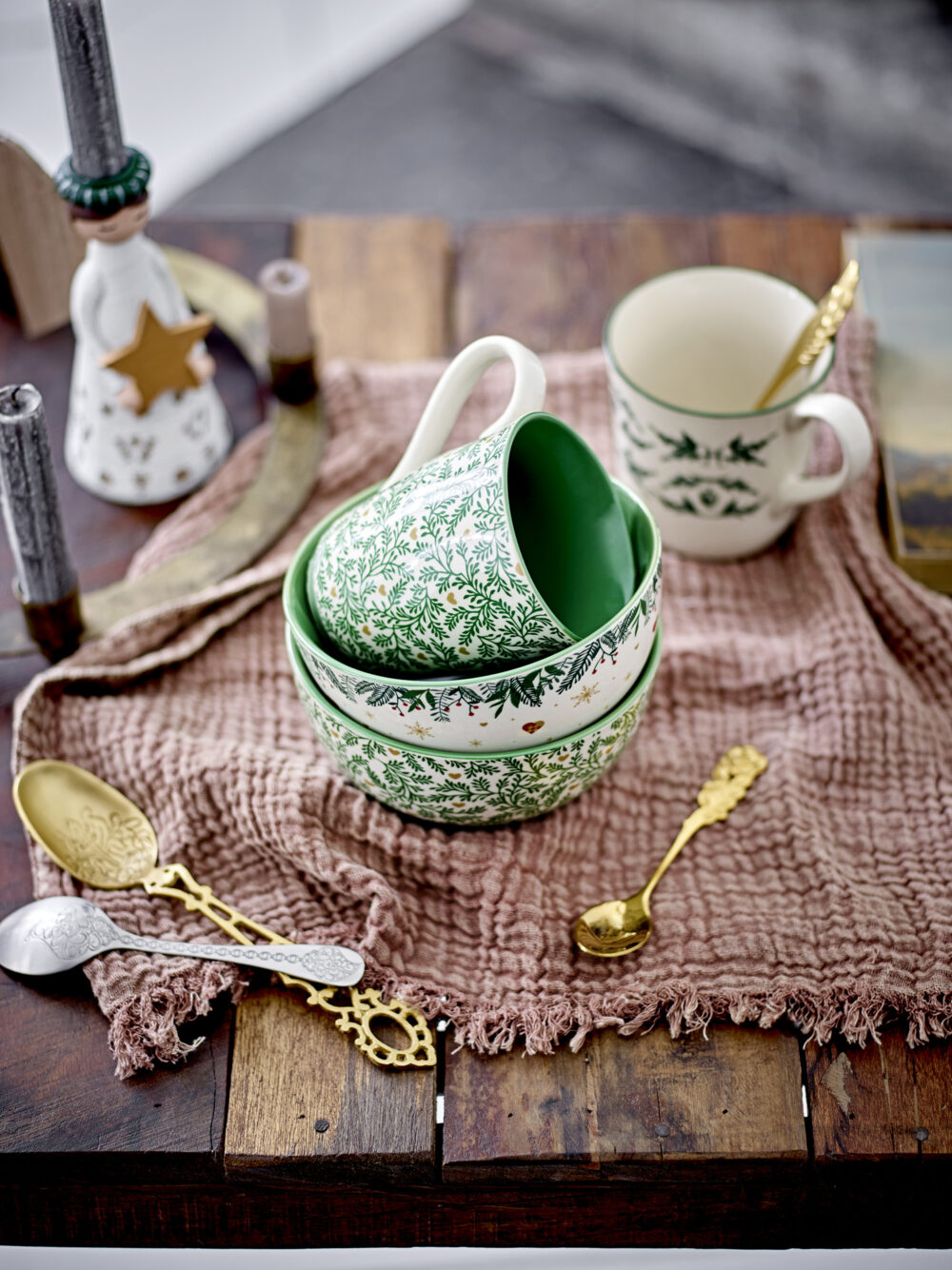 Grazia Mug, Green, Stoneware - Image 2