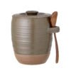 Moss Jar w/Lid & Spoon, Green, Stoneware