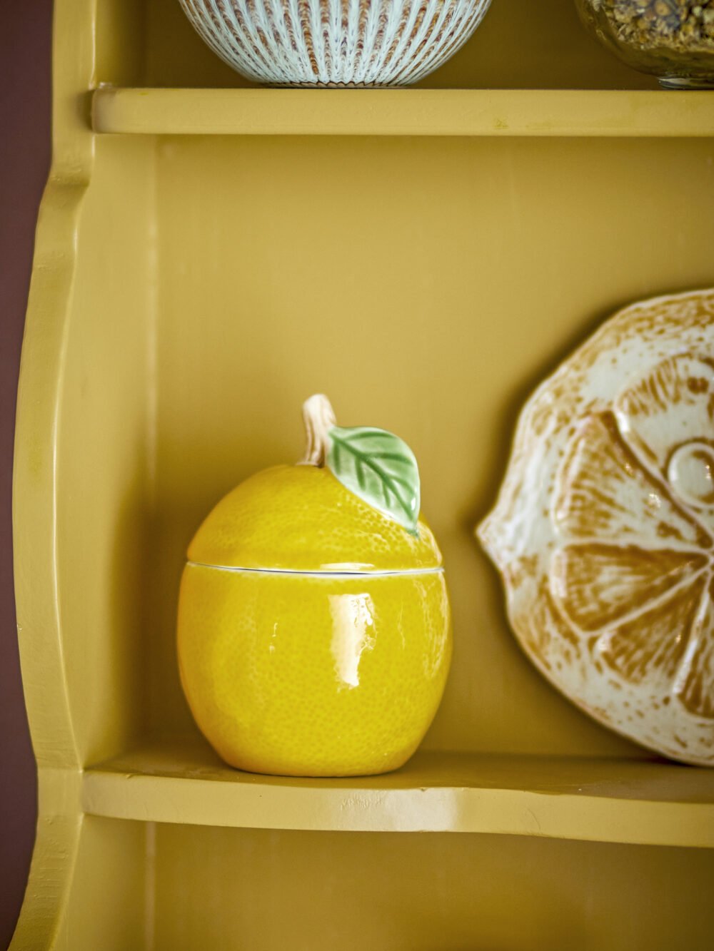 Limone Jar w/Lid, Yellow, Stoneware - Image 3
