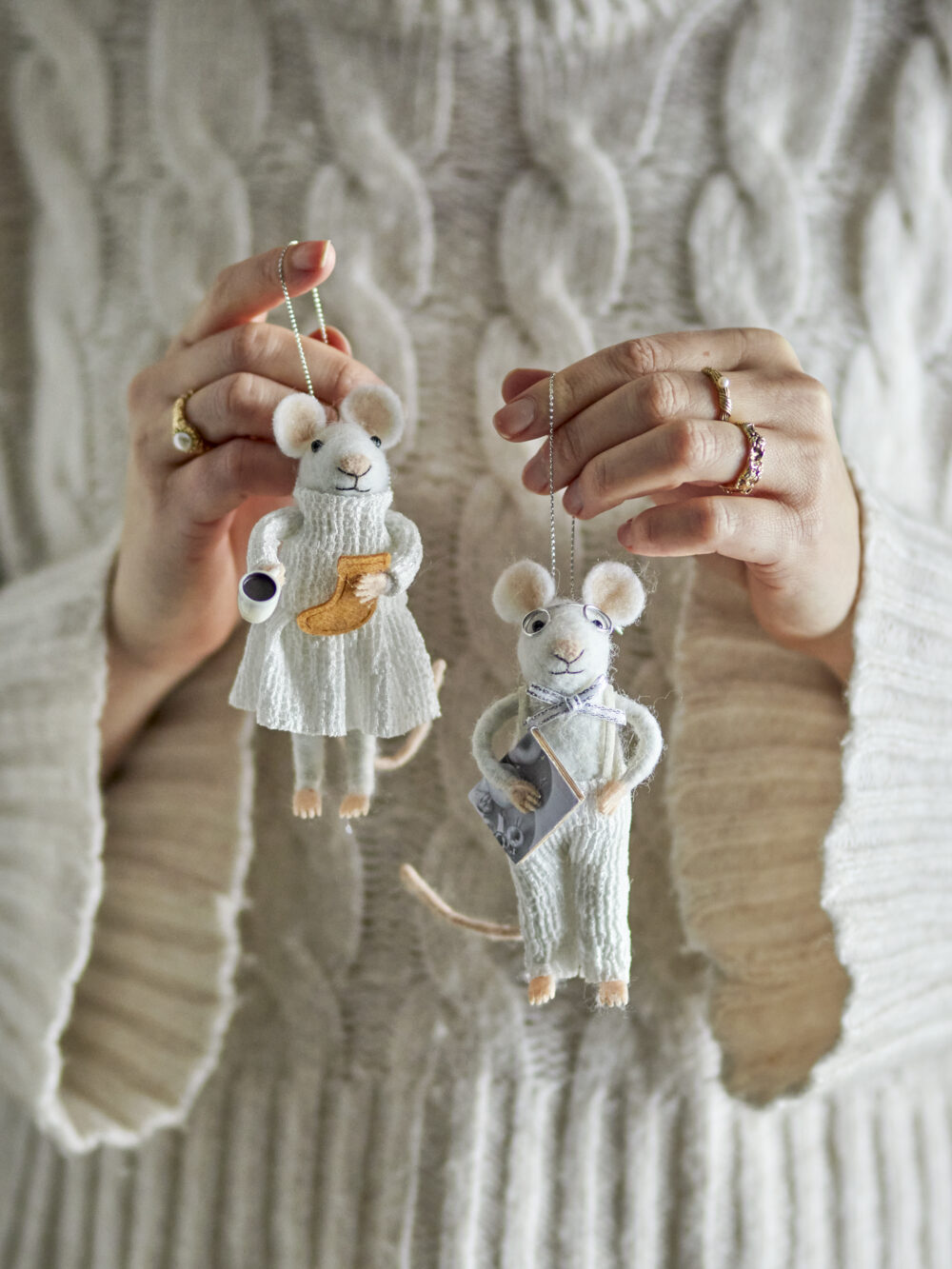 Peo Ornament, White, Wool - Image 3