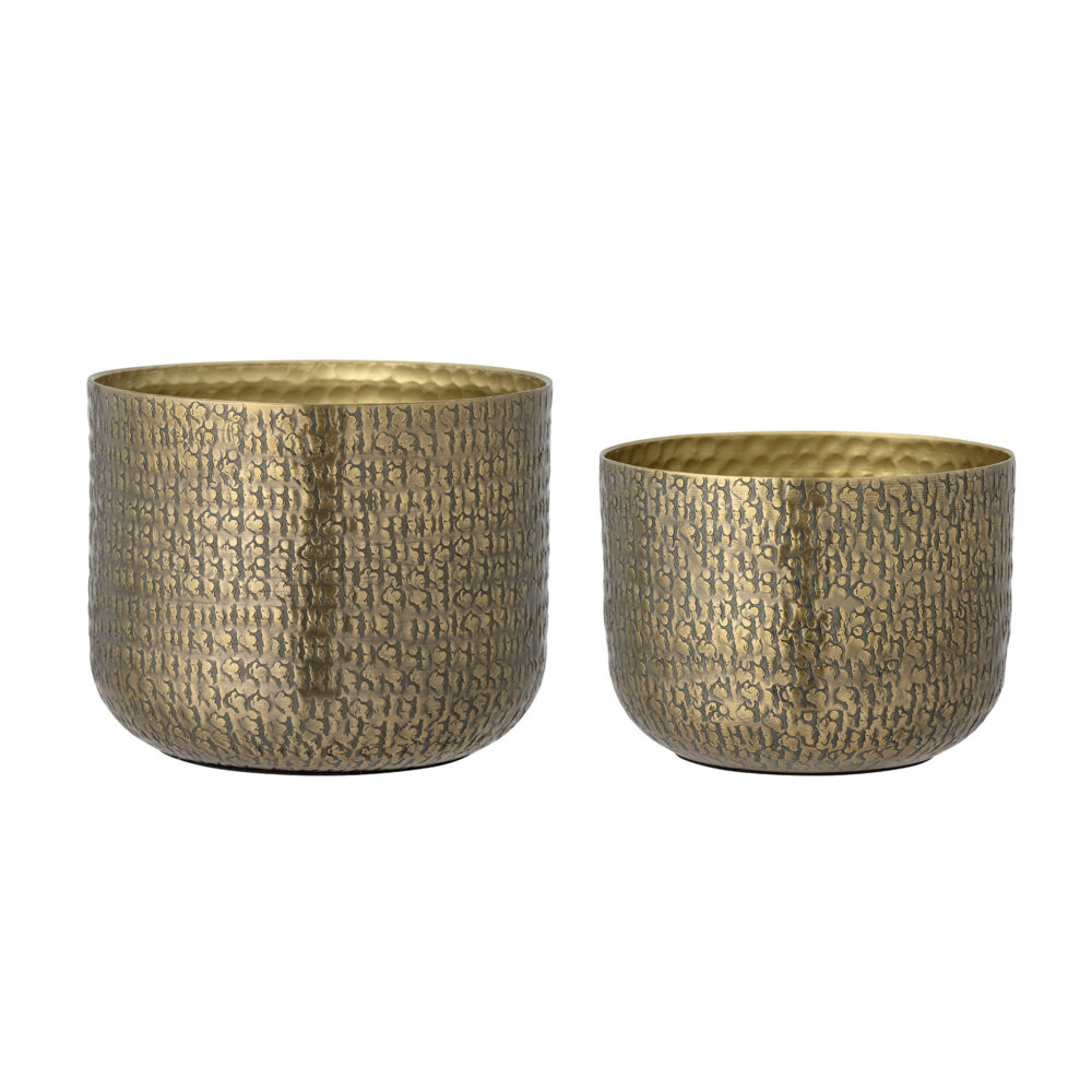 Constance Flowerpot, Brass, Aluminum