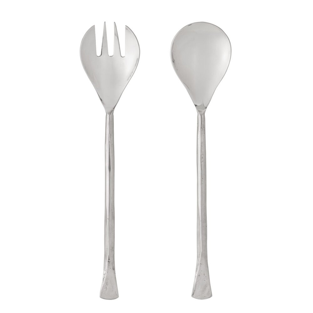 Kinnie Salad Servers, Silver, Stainless Steel
