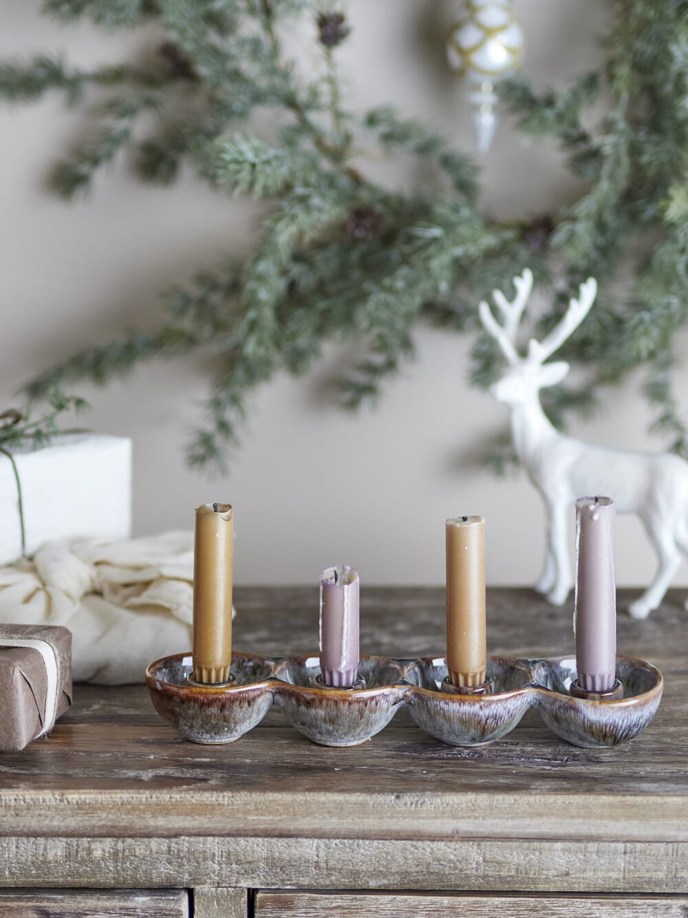 Kalia Advent Candle Holder, Brown, Stoneware - Image 5