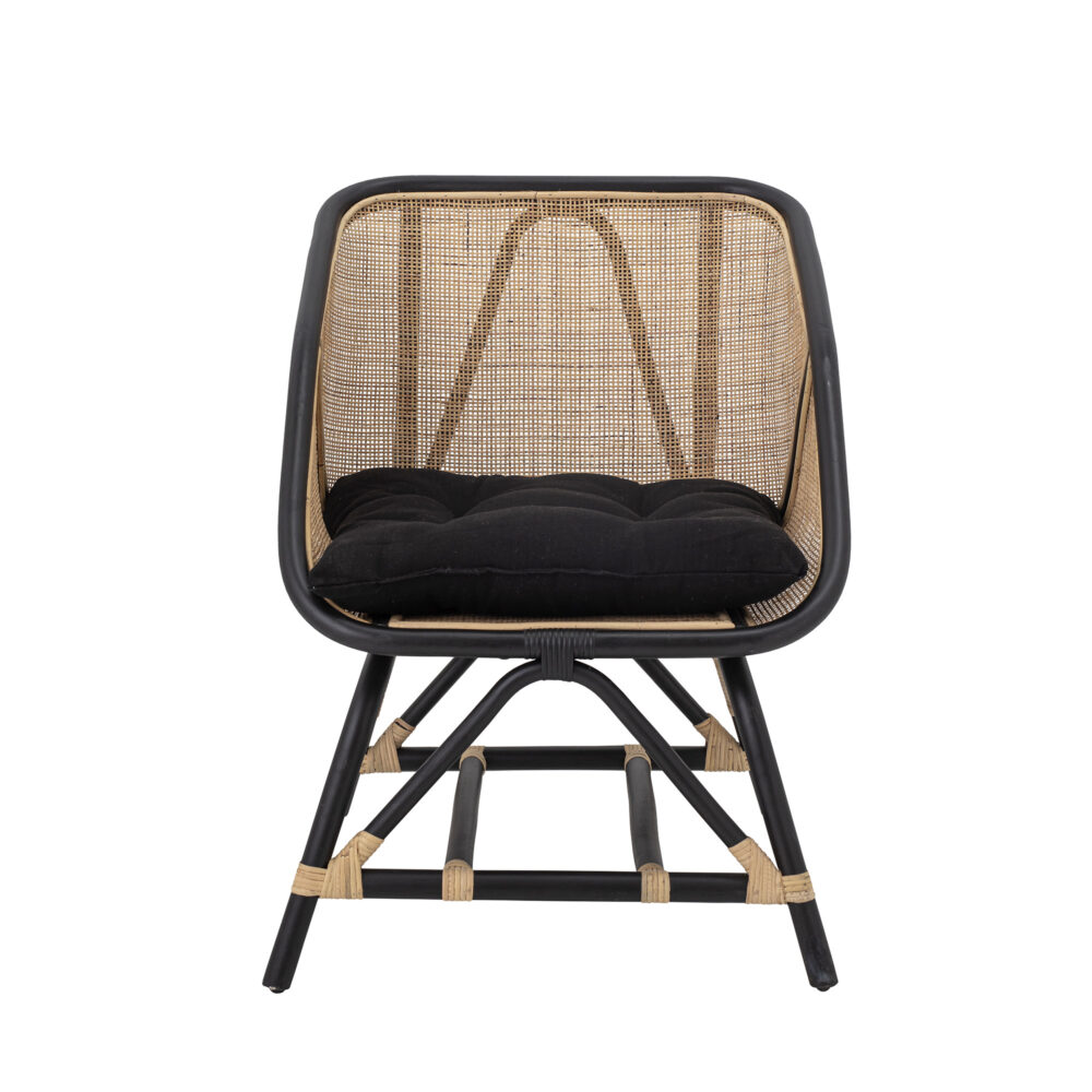 Loue Lounge Chair, Black, Rattan
