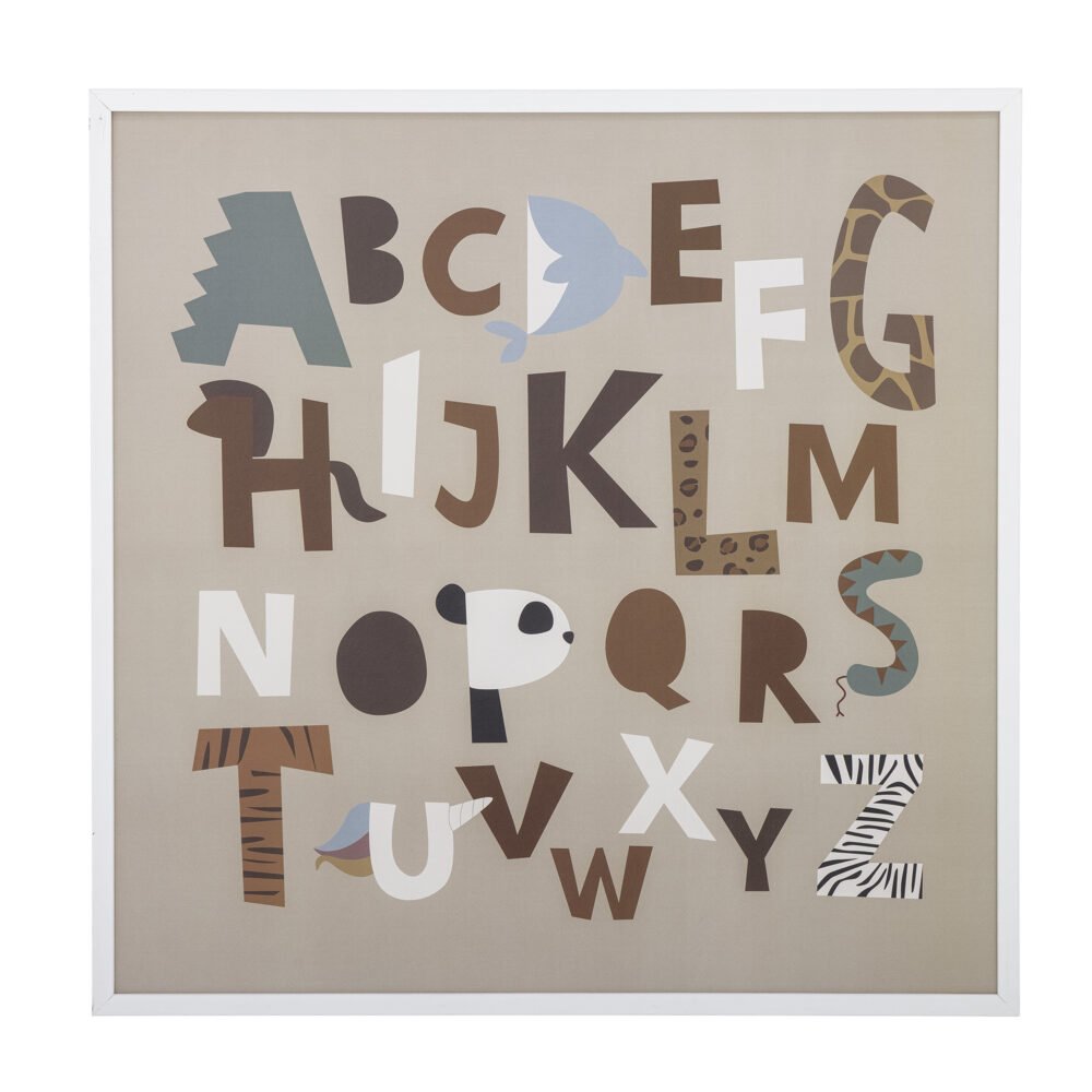 Memmo Illustration w/ Frame, White, Pine