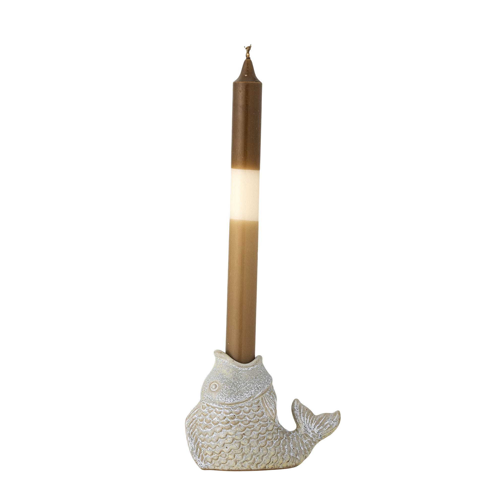 Hiro Candle Holder, Grey, Stoneware - Image 2