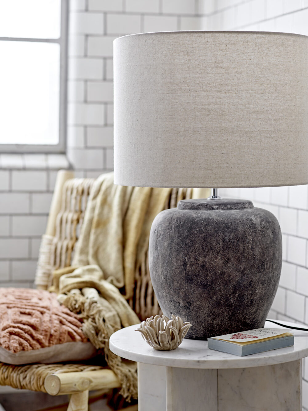 Isabelle Table lamp, Grey, Stoneware - Image 2