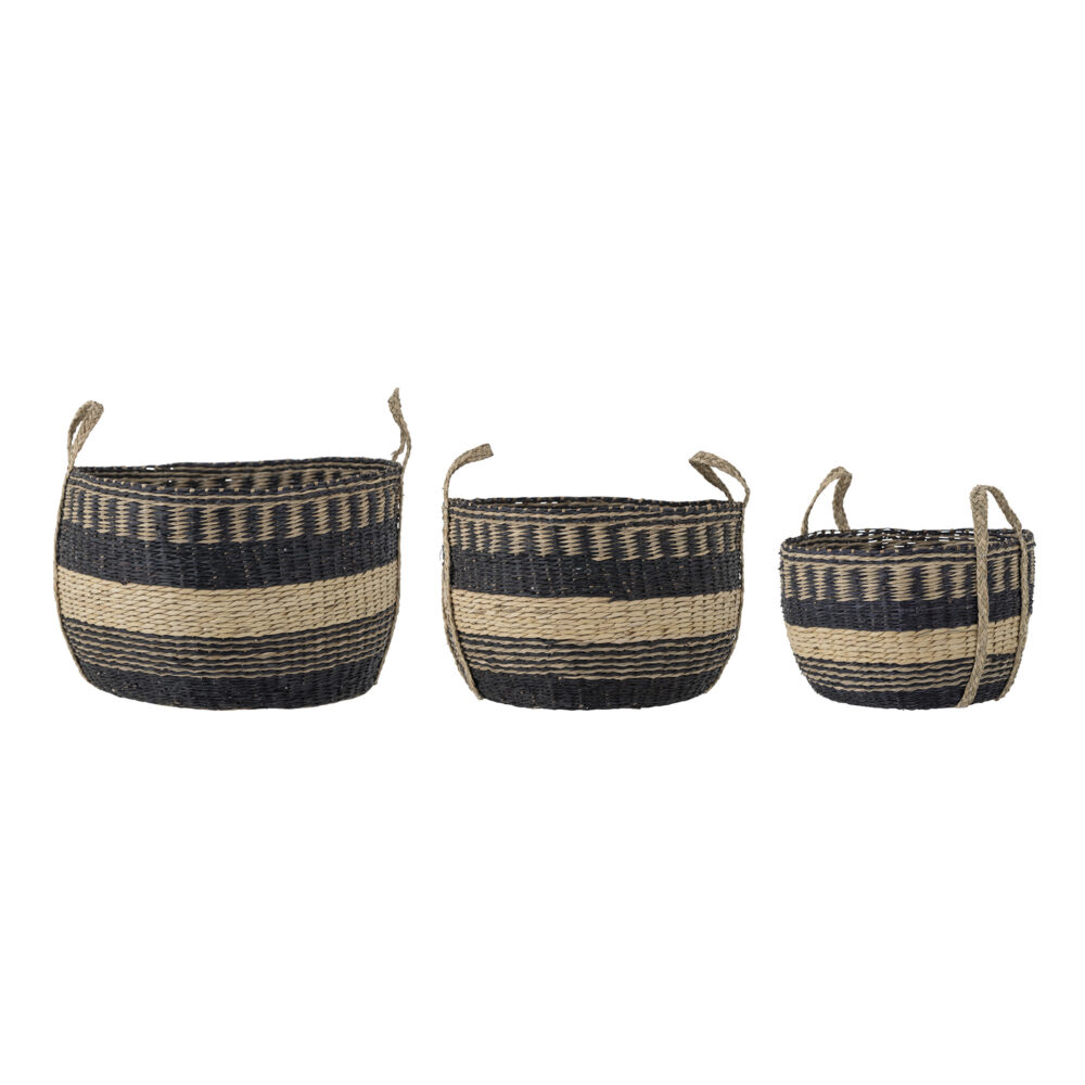 Sania Basket, Black, Seagrass