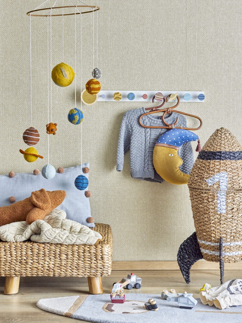 Space Coat Rack, Grey, FSC®100%, MDF - Image 4