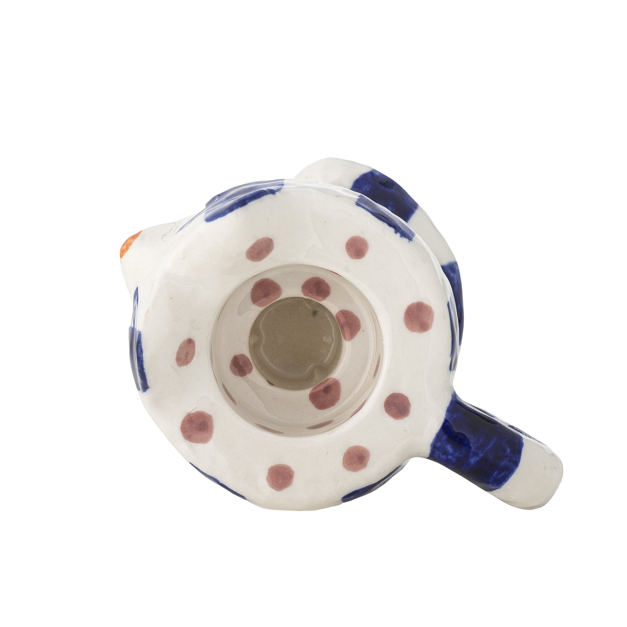 Caty Candle Holder, Blue, Stoneware - Image 4