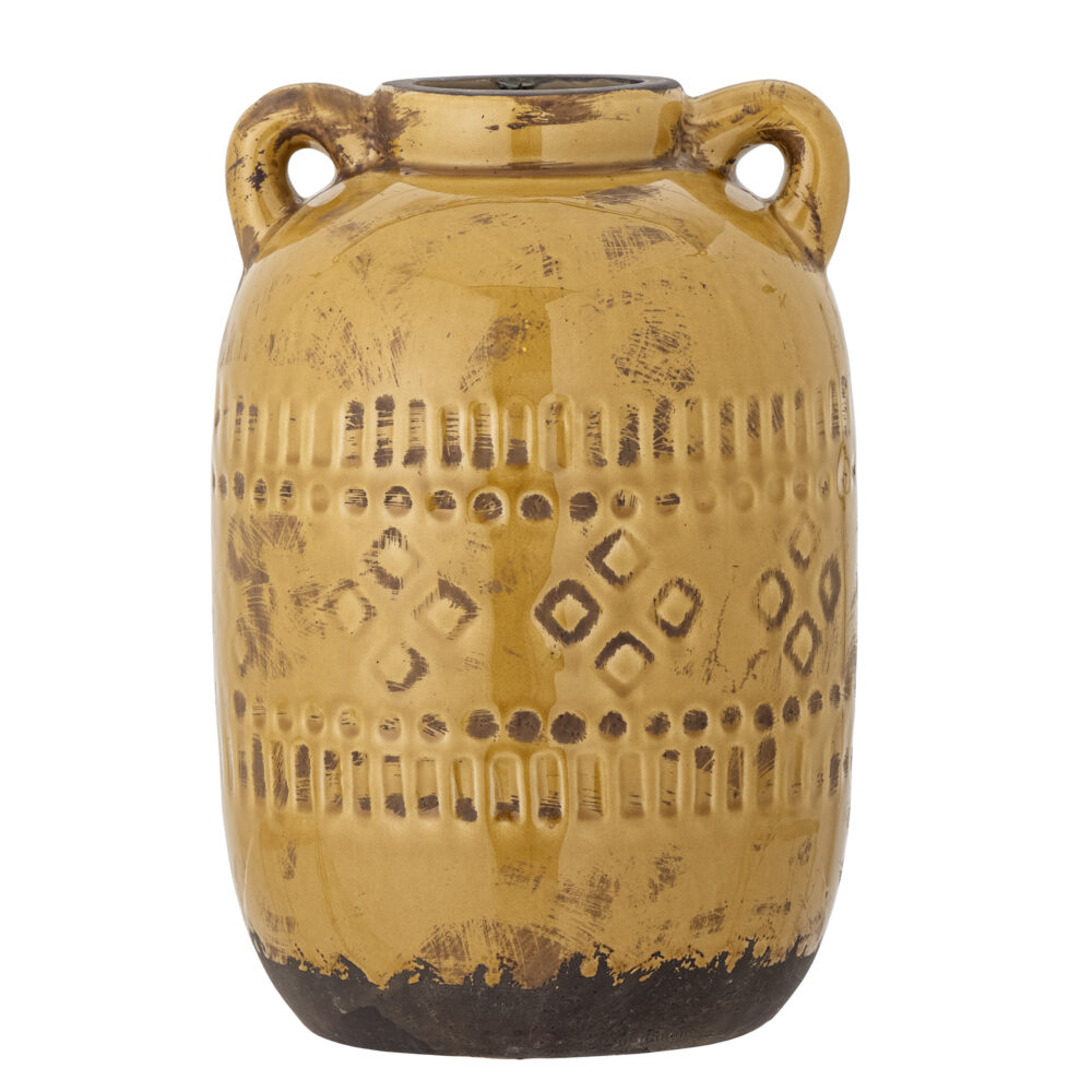 Rijad Deco Vase, Yellow, Terracotta