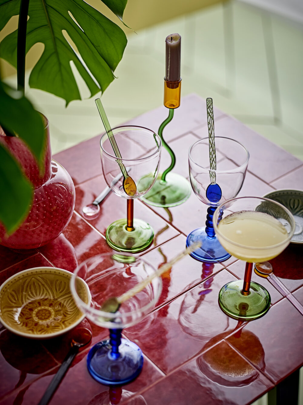 Noemi Wine Glass, Blue, Glass - Image 2