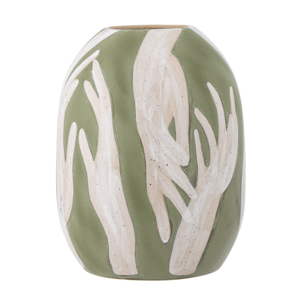 Adalena Deco Vase, Green, Stoneware