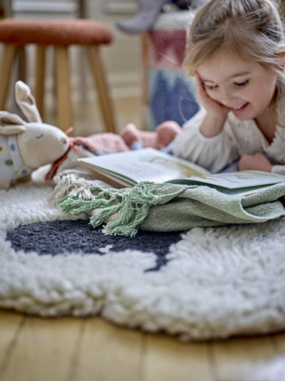 Dolly Rug, White, Wool - Image 4