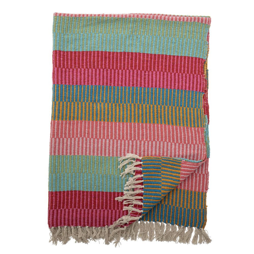 Isnel Throw, Green, Recycled Cotton
