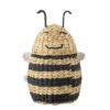 Finn Basket w/Lid, Black, Water Hyacinth