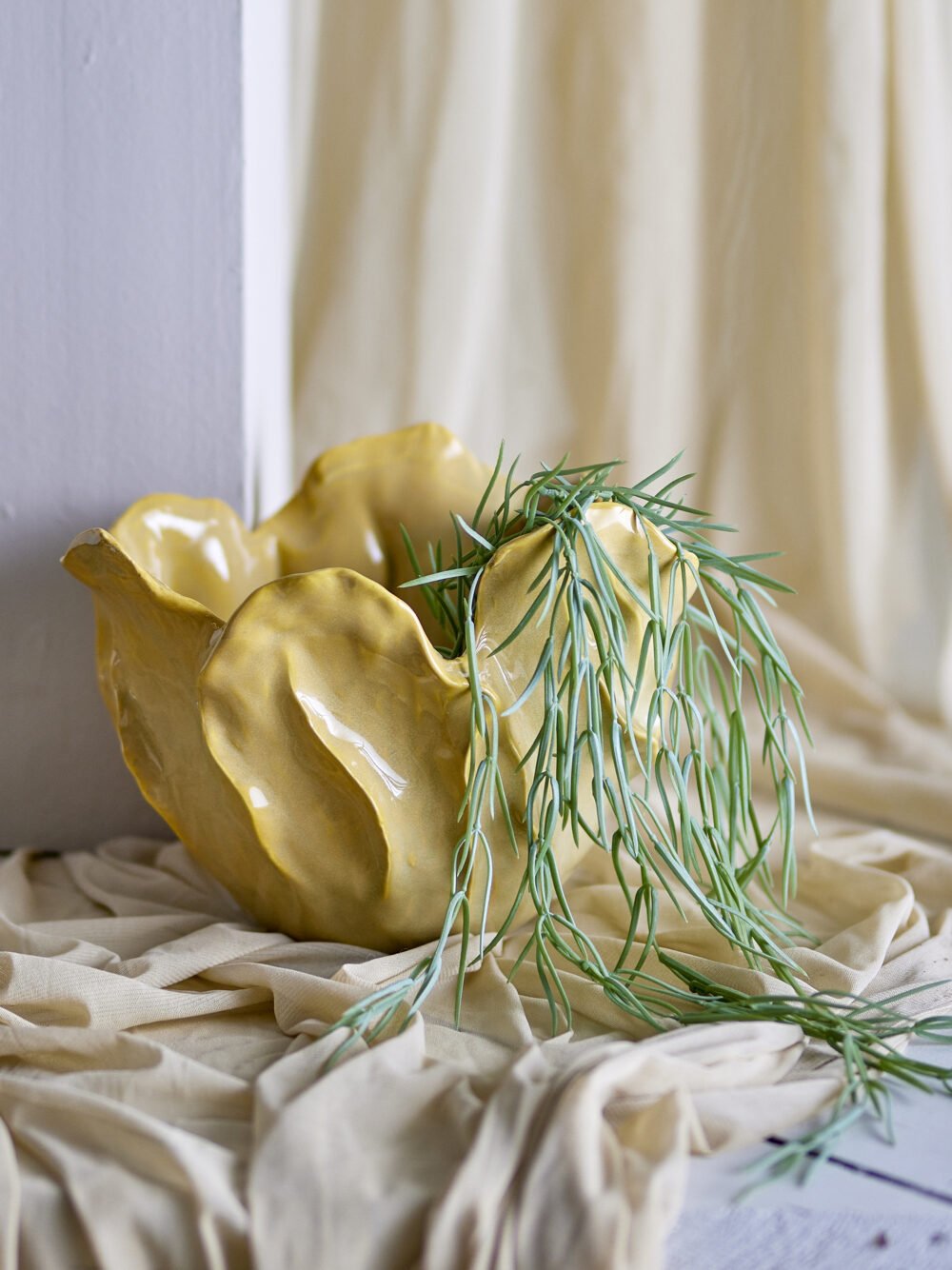 Bastien Bowl, Yellow, Stoneware - Image 4
