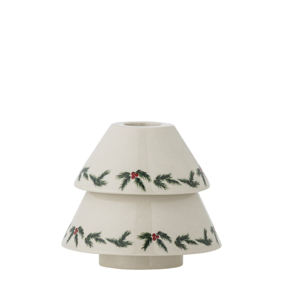 Berry Candle Holder, White, Stoneware