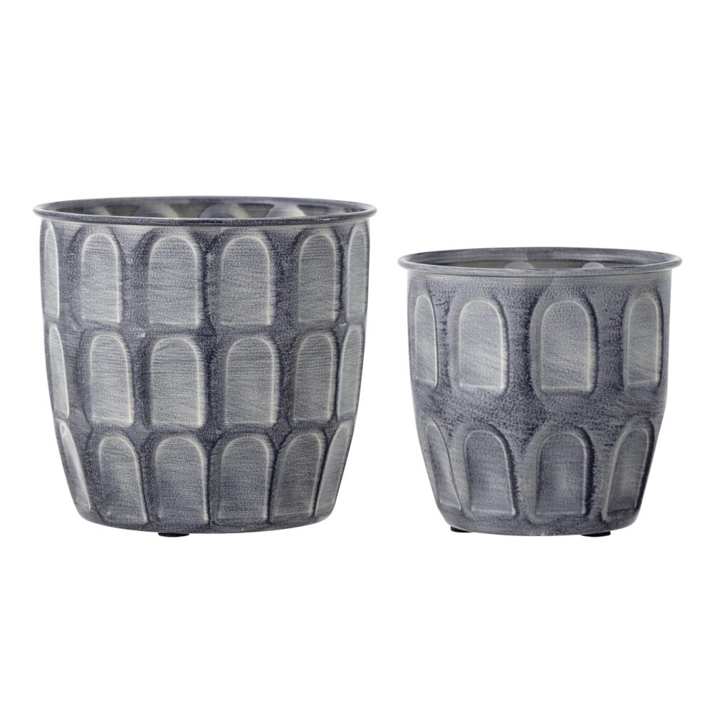 Kally Flowerpot, Grey, Metal