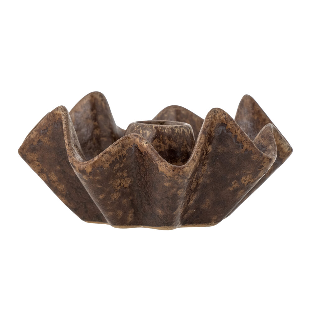 Rameeza Candle Holder, Brown, Stoneware