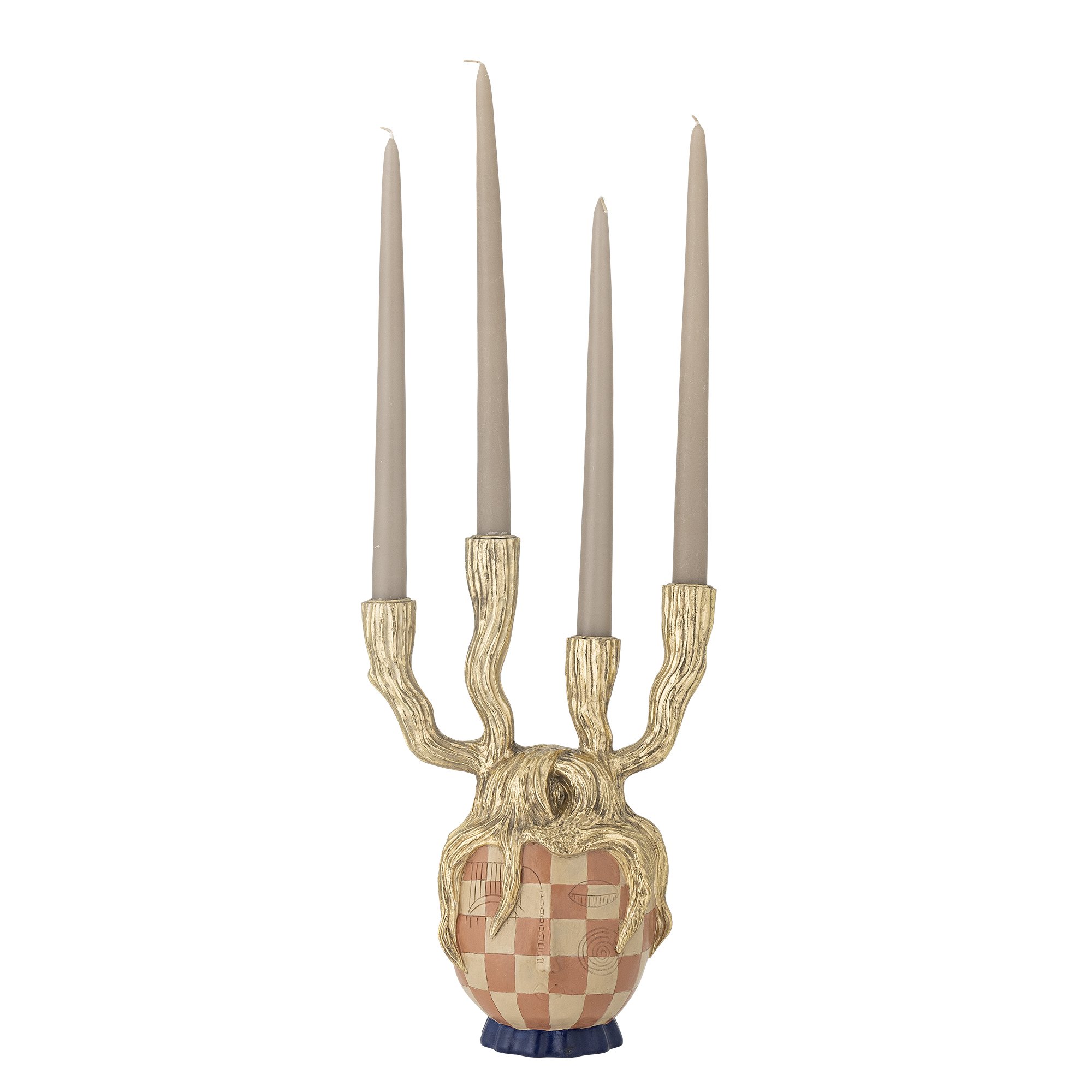 Medusa Candle Holder, Gold, Polyresin - Image 2