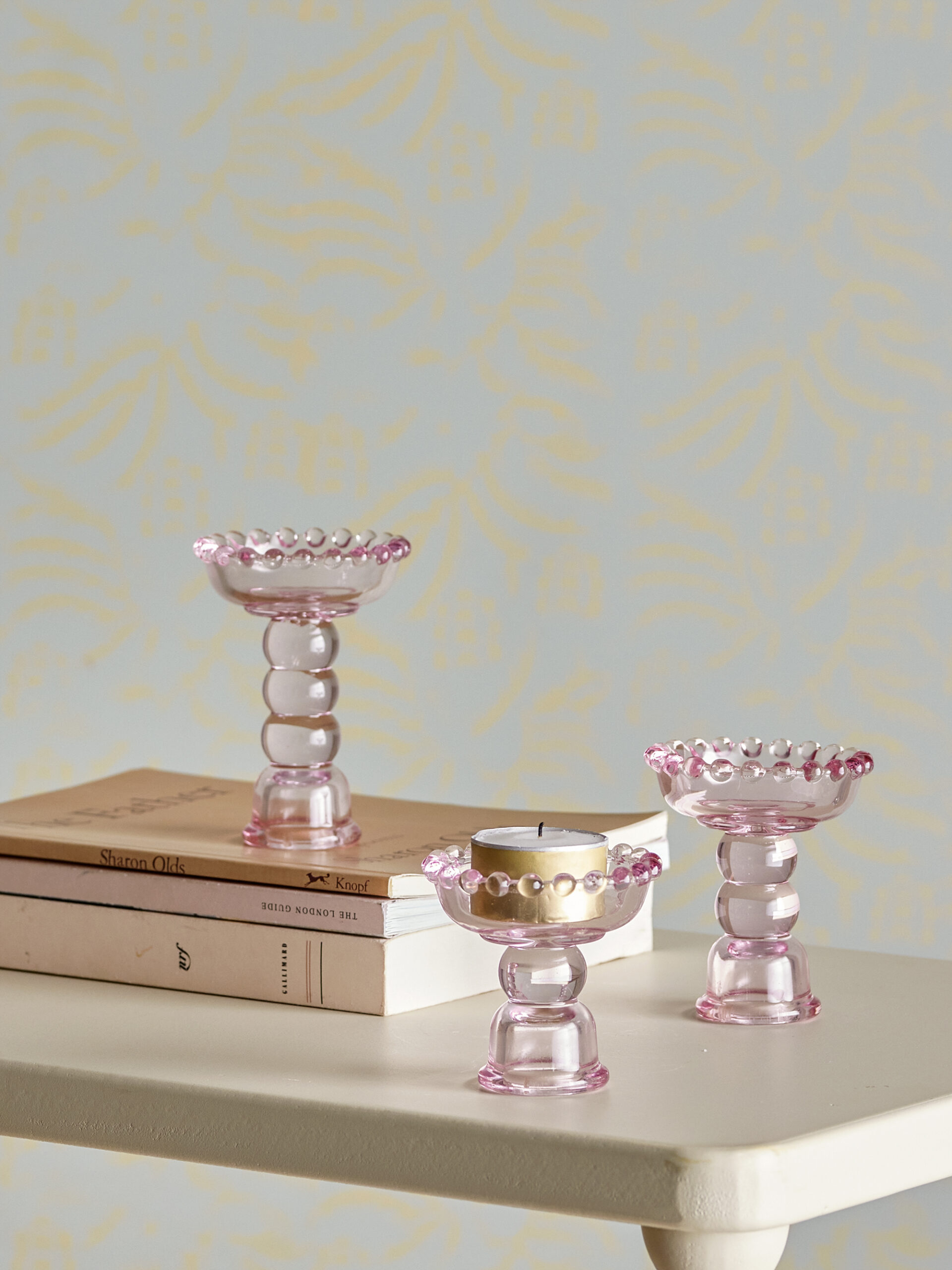 Delphia Candle Holder, Rose, Glass - Image 5