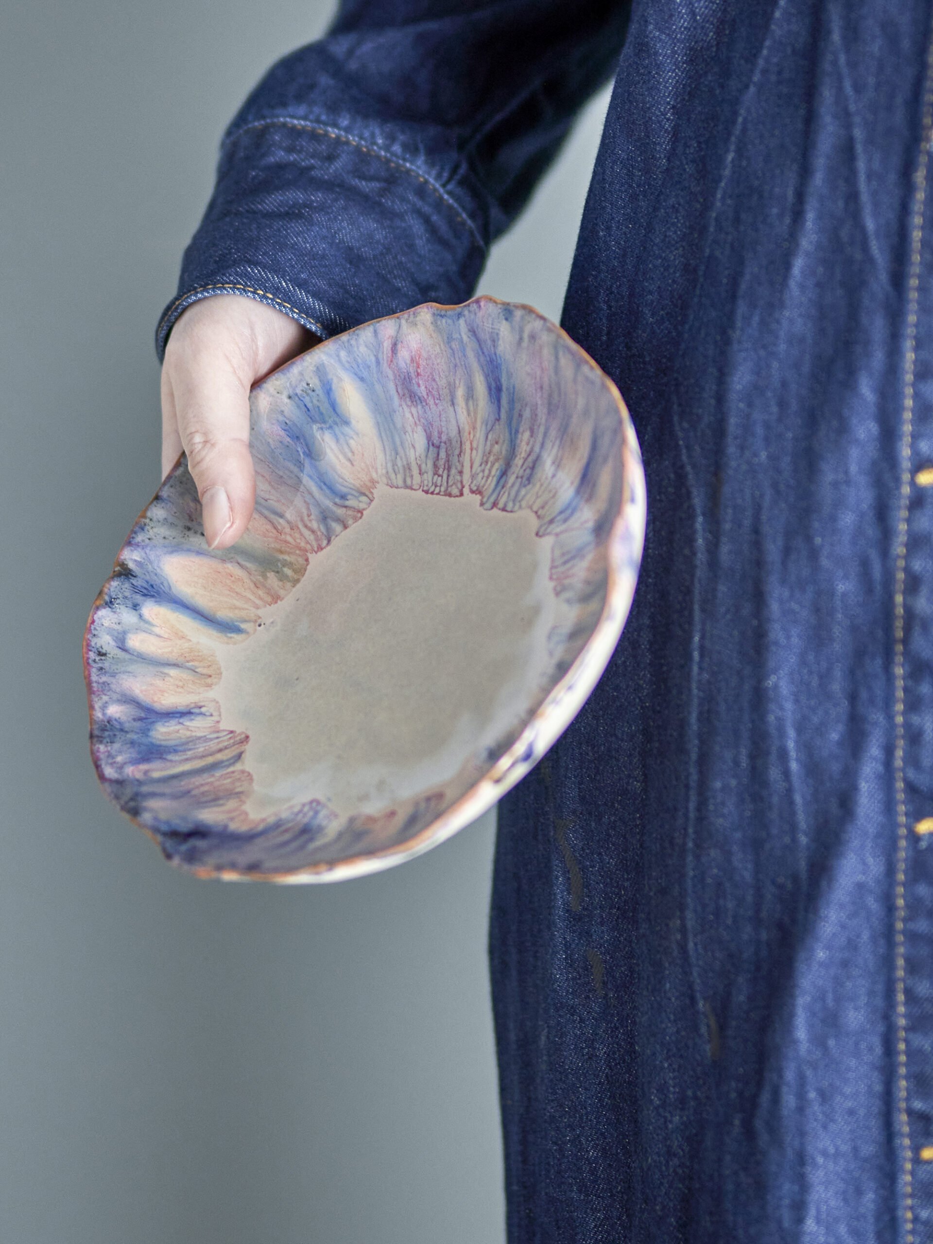 Amalia Bowl, Blue, Stoneware - Image 5