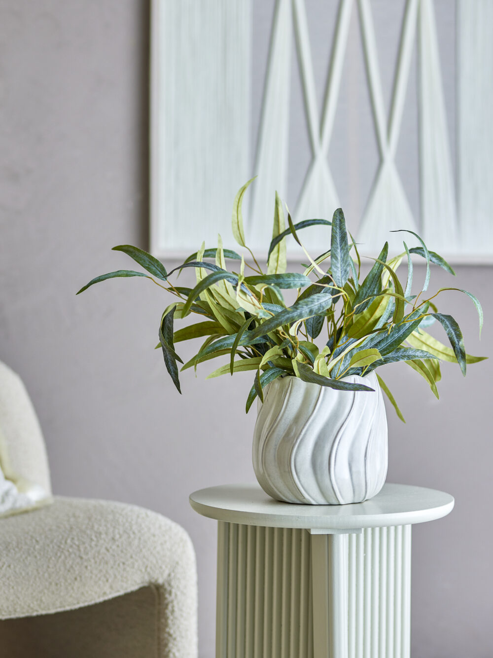 Isidora Flowerpot, White, Stoneware - Image 2