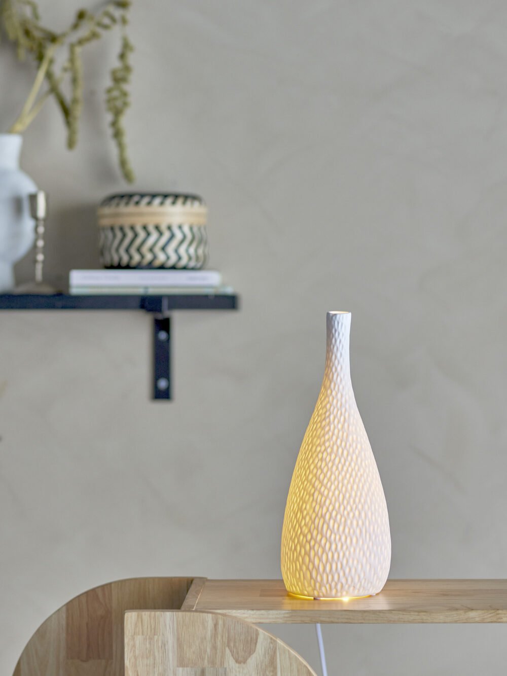 Pela Table lamp, White, Stoneware - Image 3