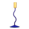 Ada Candle Holder, Blue, Glass