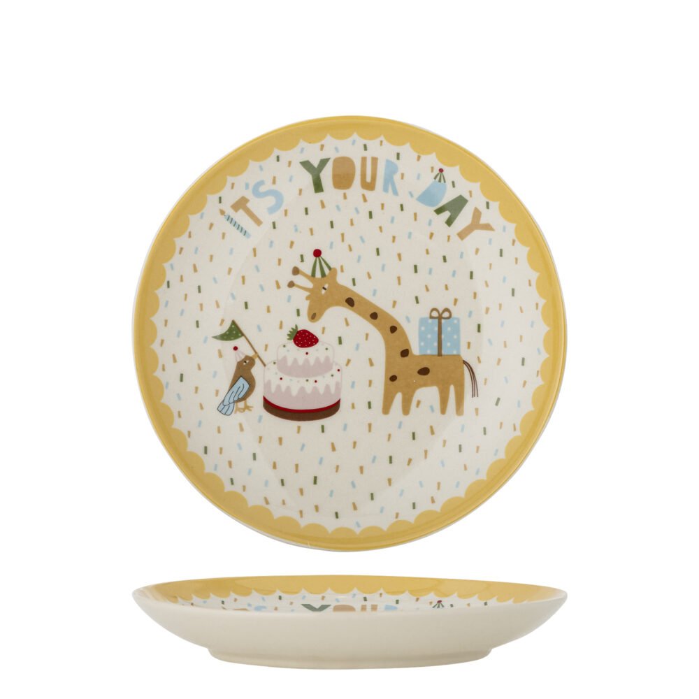Celebrate Plate, Yellow, Stoneware