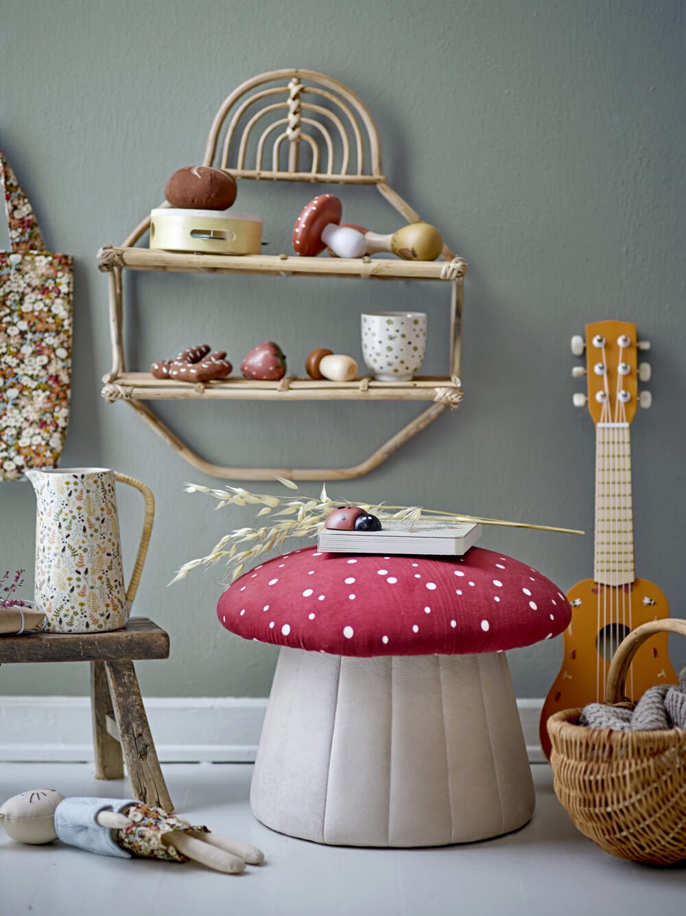 Lue Pouf, Red, Polyester - Image 2