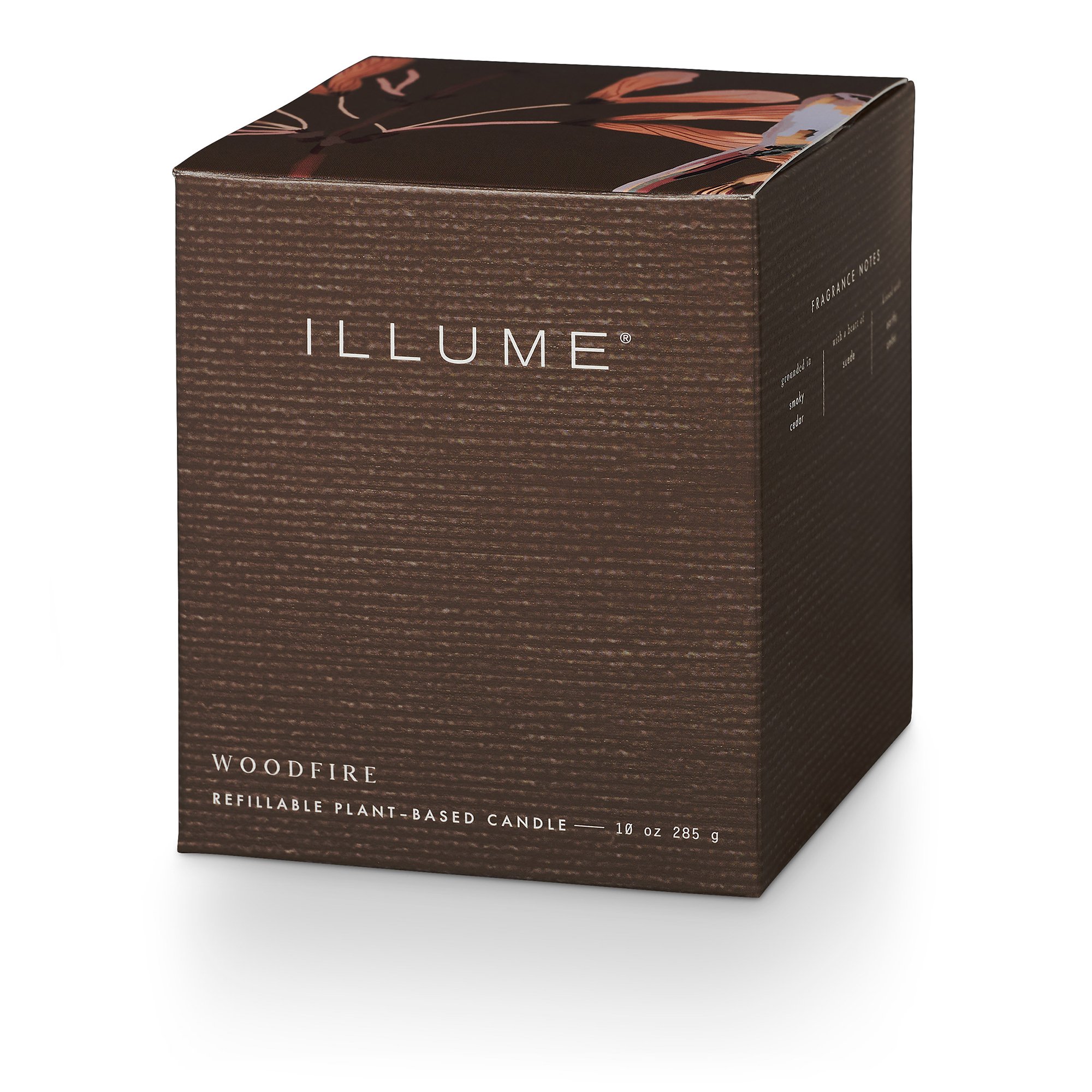 Woodfire Box Glass Candle, Brown, - Image 2
