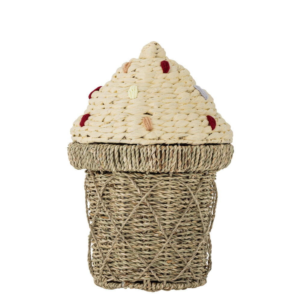 Cillie Basket w/Lid, Nature, Seagrass