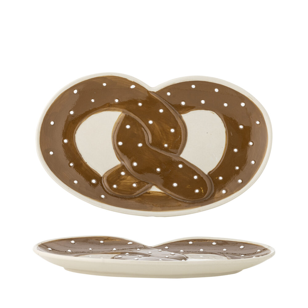 Treats Serving Plate, Brown, Stoneware