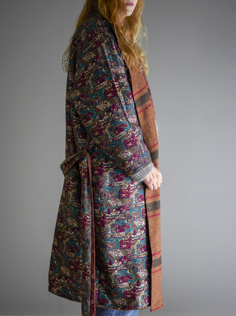 Rieti Kimono, Brown, Upcycled - Image 5