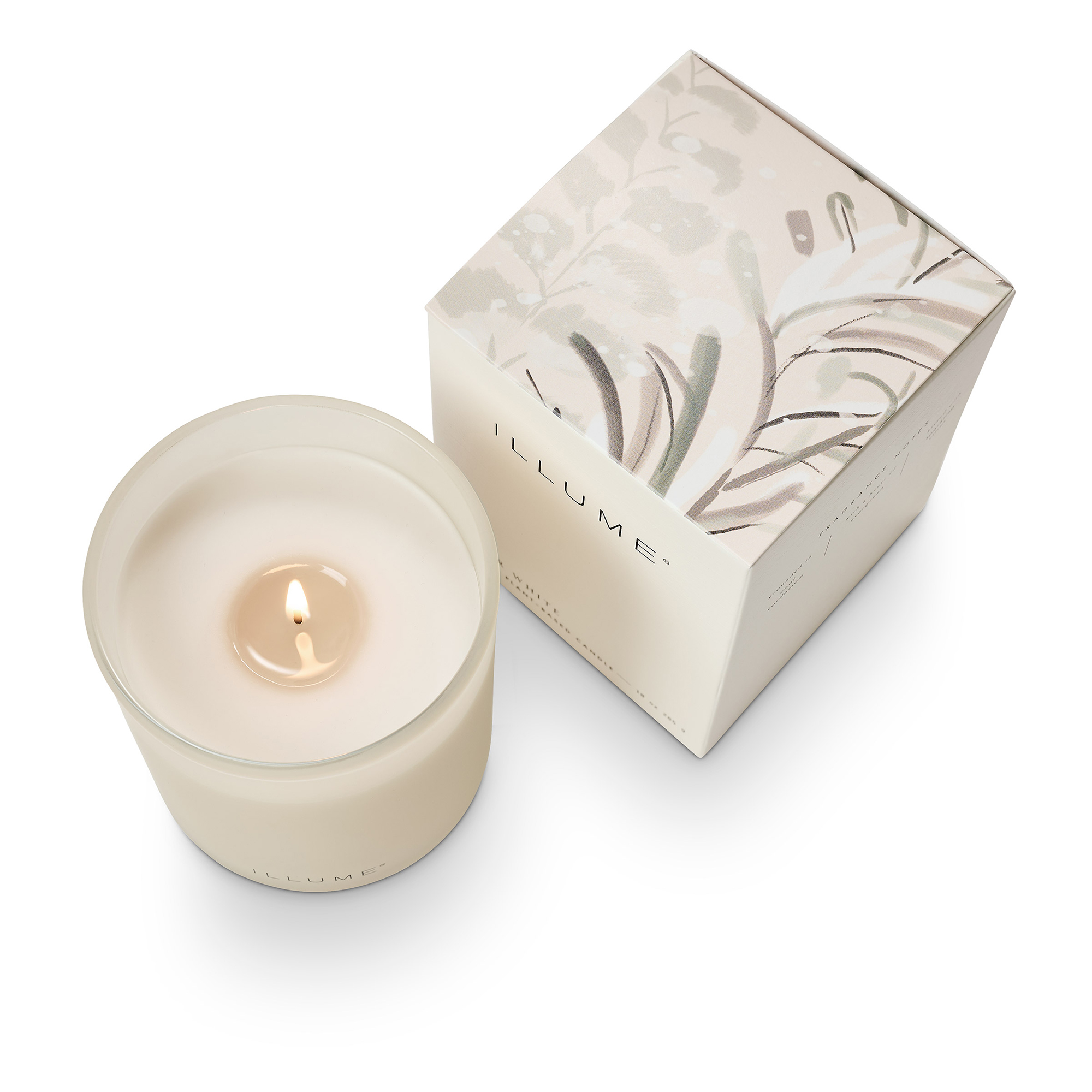 Winter White Box Glass Candle, White, - Image 3