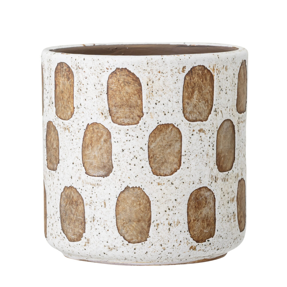 Avo Deco Flowerpot, White, Terracotta
